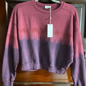 Re/done cropped sweatshirt maroon ombré